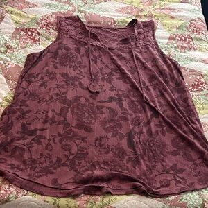 Torrid Floral Lace Sleeveless Top - Burgundy